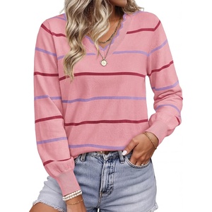 image:imageBTFBM Womens Sweaters Striped Pullover TopsPink