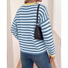 image:imageBTFBM Womens Lightweight Oversized Striped SweaterBlue White
