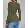 image:imageBTFBM Womens Long Sleeve Tops Sexy Wrap V Neck SweatersArmy Green