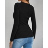 image:imageBTFBM Womens Long Sleeve Tops Sexy Wrap V Neck SweatersBlack
