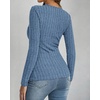 image:imageBTFBM Womens Long Sleeve Tops Sexy Wrap V Neck SweatersBlue