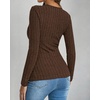 image:imageBTFBM Womens Long Sleeve Tops Sexy Wrap V Neck SweatersBrown