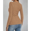 image:imageBTFBM Womens Long Sleeve Tops Sexy Wrap V Neck SweatersKhaki