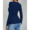 image:imageBTFBM Womens Long Sleeve Tops Sexy Wrap V Neck SweatersNavy Blue
