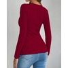 image:imageBTFBM Womens Long Sleeve Tops Sexy Wrap V Neck SweatersRed
