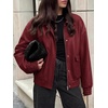 image:imageBTFBM Faux Leather Jacket Women Fall Clothes 2026Burgundy