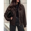 image:imageBTFBM Faux Leather Jacket Women Fall Clothes 2026Dark Brown