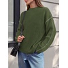 image:imageBTFBM Womens Oversized Sweaters Contrast Chunky Knit SweaterArmy Green