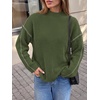 image:imageBTFBM Womens Oversized Sweaters Contrast Chunky Knit SweaterArmy Green
