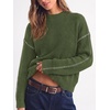 image:imageBTFBM Womens Oversized Sweaters Contrast Chunky Knit SweaterArmy Green