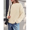 image:imageBTFBM Womens Oversized Sweaters Contrast Chunky Knit SweaterBeige