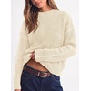 image:imageBTFBM Womens Oversized Sweaters Contrast Chunky Knit SweaterBeige