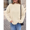 image:imageBTFBM Womens Oversized Sweaters Contrast Chunky Knit SweaterBeige