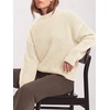 image:imageBTFBM Womens Oversized Sweaters Contrast Chunky Knit SweaterBeige