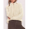 image:imageBTFBM Womens Oversized Sweaters Contrast Chunky Knit SweaterBeige