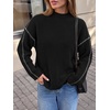 image:imageBTFBM Womens Oversized Sweaters Contrast Chunky Knit SweaterBlack
