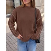 image:imageBTFBM Womens Oversized Sweaters Contrast Chunky Knit SweaterBrown
