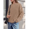 image:imageBTFBM Womens Oversized Sweaters Contrast Chunky Knit SweaterKhaki