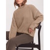 image:imageBTFBM Womens Oversized Sweaters Contrast Chunky Knit SweaterKhaki