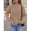 image:imageBTFBM Womens Oversized Sweaters Contrast Chunky Knit SweaterKhaki