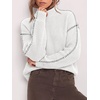 image:imageBTFBM Womens Oversized Sweaters Contrast Chunky Knit SweaterWhite