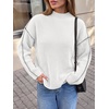 image:imageBTFBM Womens Oversized Sweaters Contrast Chunky Knit SweaterWhite