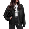 image:imageBTFBM Faux Leather Jacket Women Fall Clothes 2026Black