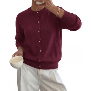image:imageBTFBM Button Cardigan Sweaters for Women Fall Clothes 2026Burgundy