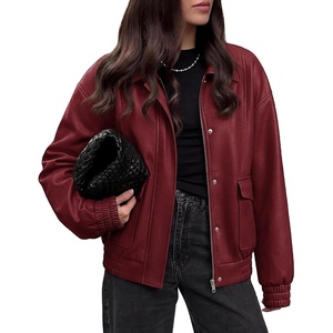 image:imageBTFBM Faux Leather Jacket Women Fall Clothes 2026Burgundy