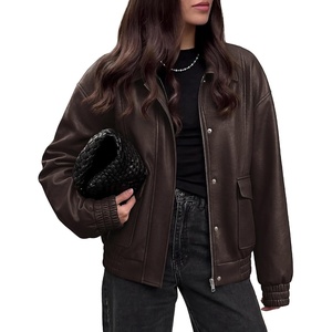 image:imageBTFBM Faux Leather Jacket Women Fall Clothes 2026Dark Brown
