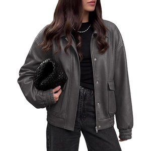 image:imageBTFBM Faux Leather Jacket Women Fall Clothes 2026Grey